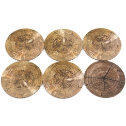 Σουβέρ Φλοιός (Σετ 6Τμχ) 014.KG2093 10cm Brown Φελλός