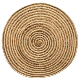 Σουπλά Ριγέ 00.06.67430 Φ70cm Natural-White Βαμβάκι, Ψάθα