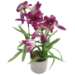 Τεχνητό Φυτό Σε Κασπώ Ορχιδέα 00.04.40056 29cm Multi-Purple Κεραμικό