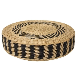 Πουφ Ψάθινο Rush 00.06.67518 Φ45x10cm Natural-Black