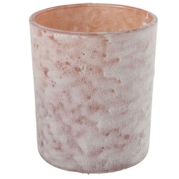 Κηροπήγιο Snow 013.789403 9x10cm Pink Γυαλί