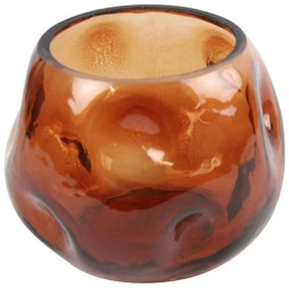 Κηροπήγιο 013.797316 10x8cm Brown Γυαλί