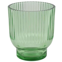Κηροπήγιο Ριγέ 013.796042 9x10cm Green Γυαλί