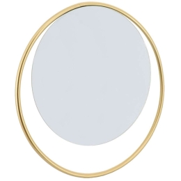 Καθρέπτης Τοίχου 06.8555198 Φ38cm Gold Μέταλλο,Γυαλί