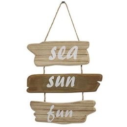 Πινακίδα Κρεμαστή Sea-Fun-Sun 013.786720 40cm Ξύλινη Natural Ξύλο