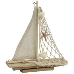 Καράβι Διακοσμητικό 013.786729 17x20,5cm Ξύλινο Natural Ξύλο,Σχοινί