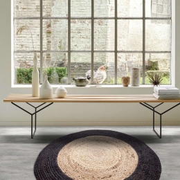 Χαλί Delhi BR-301 Beige-Black New Plan 150X150cm Round