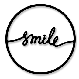 Μεταλλικό διακοσμητικό τοίχου Smile pakoworld 45x0,3x45εκ
