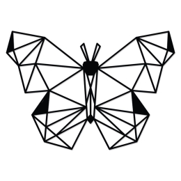 Μεταλλικό διακοσμητικό τοίχου Butterfly pakoworld μαύρο 50x0.3x35εκ