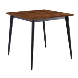VIDAL ΤΡΑΠΕΖΙ ΜΕΤΑΛΛΟ ΒΑΦΗ ΜΑΥΡΟ, ΕΠΙΦΑΝΕΙΑ 80X80CM/16MM CONTRACT SLIQ WALNUT