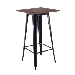 RELIX WOOD ΤΡΑΠΕΖΙ BAR-PRO, ΜΕΤΑΛΛΟ ΒΑΦΗ ΜΑΥΡΟ, ΕΠΙΦΑΝΕΙΑ Κ/Π ΕΜΠΟΤΙΣΜΟΥ ΚΑΡΥΔΙ