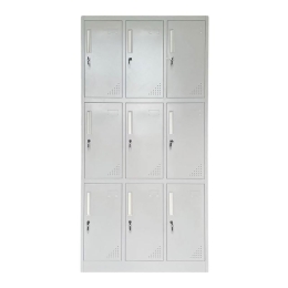 LOCKER 9 ΘΕΣΕΩΝ ΦΟΡΙΑΜΟΣ - ΕΡΜΑΡΙΟ ΜΕ ΕΣΩΤΕΡΙΚΑ ΡΑΦΙΑ, ΜΕΤΑΛΛΟ ΒΑΦΗ ΓΚΡΙ