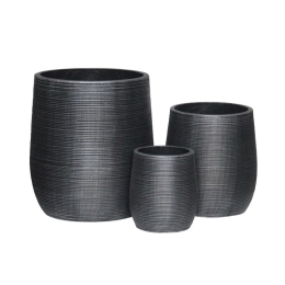 FLOWER POT-16 SET 3 ΤΕΜΑΧΙΩΝ, CEMENT ΑΠΟΧΡΩΣΗ ANTHRACITE