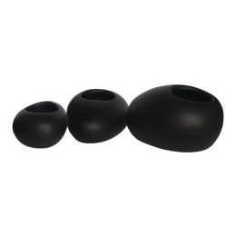 FLOWER POT-ROCK SET 3 ΤΕΜΑΧΙΩΝ, CEMENT ΑΠΟΧΡΩΣΗ BLACK