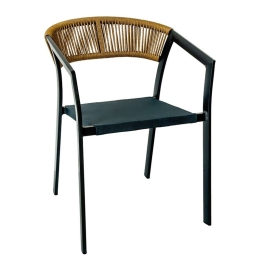 PARMA ΠΟΛΥΘΡΟΝΑ ΒΕΡΑΝΤΑΣ-ΚΗΠΟΥ ALU ΑΝΘΡΑΚΙ ROPE WICKER ΦΥΣΙΚΟ TEXTILENE ΑΝΘΡΑΚΙ ΣΤΟΙΒΑΖΟΜΕΝΗ