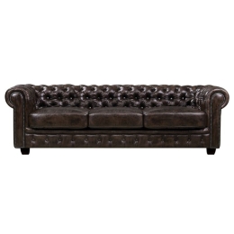 CHESTERFIELD BIRMINGHAM ΚΑΝΑΠΕΣ 4ΘΕΣΙΟΣ ΣΑΛΟΝΙΟΥ ΚΑΘΙΣΤΙΚΟΥ, ΔΕΡΜΑ ΚΑΦΕ