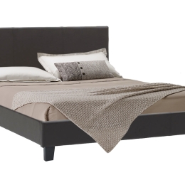 ΚΡΕΒΑΤΙ NEVIL PAKOWORLD ΔΙΠΛΟ 150X200 PU ΣΚΟΥΡΟ ΚΑΦΕ ΜΑΤ