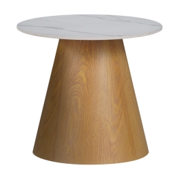 ΒΟΗΘΗΤΙΚΟ ΤΡΑΠΕΖΙ SOLEIRE INART ΛΕΥΚΟ ΜΑΡΜΑΡΟΥ SINTERED STONE Φ50X46ΕΚ