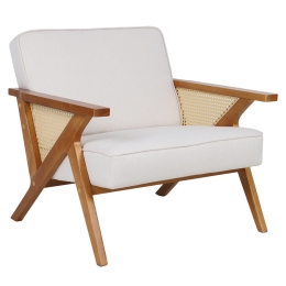 ΠΟΛΥΘΡΟΝΑ CLAUDIA PAKOWORLD ΥΦΑΣΜΑ ΜΠΕΖ-PE RATTAN-RUBBERWOOD ΦΥΣΙΚΟ
