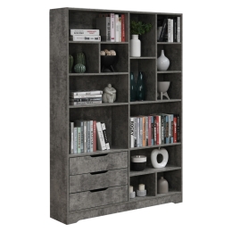 ΒΙΒΛΙΟΘΗΚΗ LUCINDA PAKOWORLD ΓΚΡΙ OAK 120X29.8X180.5ΕΚ