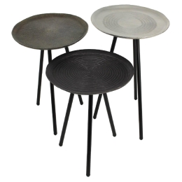 ΤΡΑΠΕΖΑΚΙ ARTELIBRE ΠΟΛΥΧΡΩΜΟ ΜΕΤΑΛΛΟ 41X41X50.5CM ΣΕΤ 3ΤΜΧ