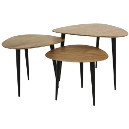 ΤΡΑΠΕΖΑΚΙ ARTELIBRE ΚΑΦΕ ΞΥΛΟ 65X65X45CM ΣΕΤ 3ΤΜΧ
