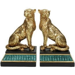 ΒΙΒΛΙΟΣΤΑΤΗΣ ARTELIBRE ΛΕΟΠΑΡΔΑΛΗ ΧΡΥΣΟ POLYRESIN 24X10.5X20CM ΣΕΤ 2ΤΜΧ