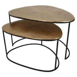 ΤΡΑΠΕΖΑΚΙ ARTELIBRE ΜΠΡΟΝΖΕ ΑΛΟΥΜΙΝΙΟ 90X70X50CM ΣΕΤ 2ΤΜΧ