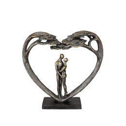 ΓΛΥΠΤΟ ΚΑΡΔΙΑ 'LOVE TREE' ΖΕΥΓΑΡΙ ΜΟΤΙΒΟ ΠΟΛΥΡΕΖΙΝΗ ΜΠΡΟΝΖΕ 8X32X31.5CM