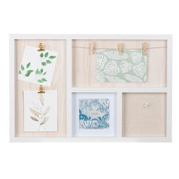 PHOTO ΘΗΚΗ RECTANGULAR "IMAGO" ACRILIC MDF ECRU ΛΕΥΚΟ PU 48X3X32CM