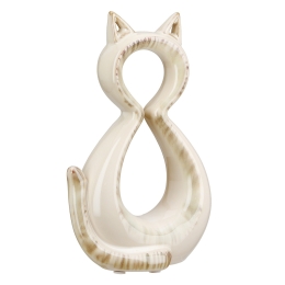 ΦΙΓΟΥΡΑ ΓΑΤΑ 'CATTY' ΚΕΡΑΜΙΚΟ ΚΡΕΜ 6X11X17CM