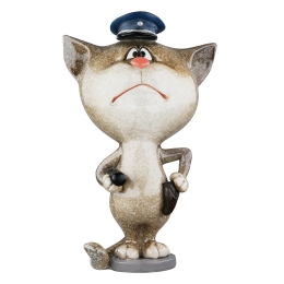 ΦΙΓΟΥΡΑ ΓΑΤΑ 'POLICEMAN' ΠΟΛΥ ΓΚΡΙ 6X8X13.5CM