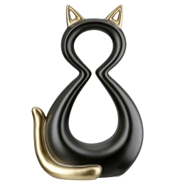 ΦΙΓΟΥΡΑ ΓΑΤΑ 'CATTY' ΚΕΡΑΜΙΚΟ ΜΑΥΡΟ/ΧΡΥΣΟ 6X11X17CM