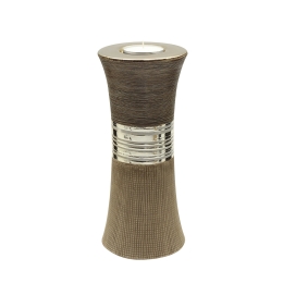 ΡΕΣΩ ΘΗΚΗ "BRADORA" STRIPED ΚΕΡΑΜΙΚΟ BEIGE BROWN PU 4 9X9X20.5CM