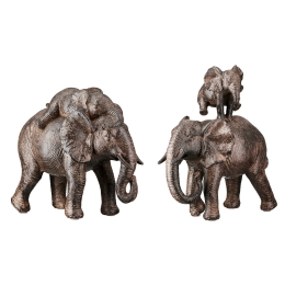  FIGURE ELEPHANT SYNTHETIC RESIN BROWN 2 ASSORTED 18X10X20CM 18X10X20CM