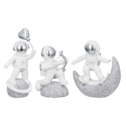  FIGURE ASTRONAUT POLY WHITE SILVER ΠΟΙΚΙΛΙΑ 3 ΦΟΡΕΣ 11X5X12CM 11X5X12CM