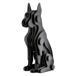  FIGURE DOG SYNTHETIC RESIN BLACK 13X15X29CM 13X15X29CM