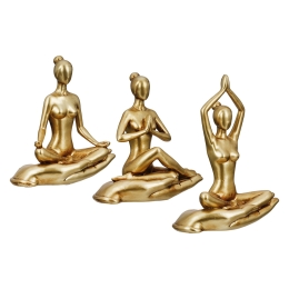  FIGURE YOGA MOTIF ΣΥΝΘΕΤΙΚΗ ΡΗΤΙΝΗ ΧΡΥΣΟΥ ΧΡΥΣΟΥ ΠΟΙΚΙΛΙΑ 3 ΦΟΡΕΣ 16X8X21CM 16X8X21CM