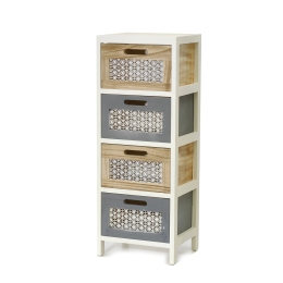 ΣΥΡΤΑΡΙΕΡΑ ΜΕ 4 ΣΥΡΤΑΡΙΑ ΤΡΙΧΡΩΜΗ ΞΥΛΟ 30X24X79CM