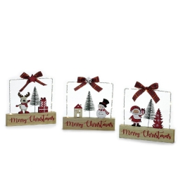 ΔΙΑΚΟΣΜΗΤΙΚΟ MERRY CHRISTMAS ΜΕ ΦΩΣ 18X2X17CM ΣΕ 3 ΣΧΕΔΙΑ