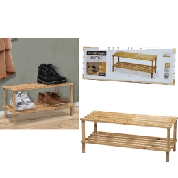 ΡΑΦΙ ΠΑΠΟΥΤΣΙΩΝ WOODHANDY ΚΑΦΕ ΞΥΛΟ 74X26X30CM 2ΤΜΧ