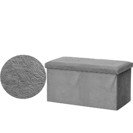 ΠΟΥΦ ΑΠΟΘΗΚΕΥΣΗΣ ΓΚΡΙ ΔΑΜΑΣΚΗΝΟ 76X38X38CM