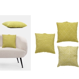 ΜΑΞΙΛΑΡΙ JACQUARD ΚΙΤΡΙΝΟ ΠΟΛΥΕΣΤΕΡΑΣ 45X45CM ΣΕ 3 ΣΧΕΔΙΑ