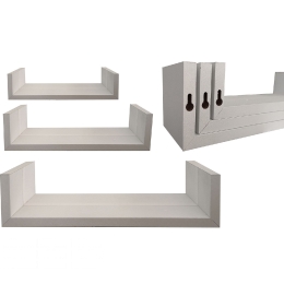 ΡΑΦΙΑ ΤΟΙΧΟΥ ΛΕΥΚΟ MDF 42X20X10CM 3ΤΜΧ