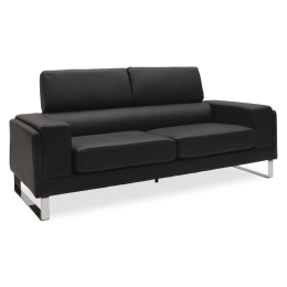ΚΑΝΑΠΕΣ SHEA PAKOWORLD 3ΘΕΣΙΟΣ PU ΜΑΥΡΟ-INOX 198X80X87ΕΚ