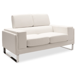 ΚΑΝΑΠΕΣ SHEA PAKOWORLD 2ΘΕΣΙΟΣ PU IVORY-INOX 158X80X87ΕΚ