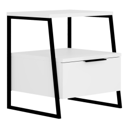 ΚΟΜΟΔΙΝΟ JOHANA PAKOWORLD ΜΑΥΡΟ-ΛΕΥΚΟ 45X40X50ΕΚ