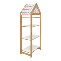 ΡΑΦΙΕΡΑ MONTESSORI ZOILEN II PAKOWORLD ΦΥΣΙΚΟ-ΛΕΥΚΟ-ΡΟΖ MDF 50X30X120ΕΚ