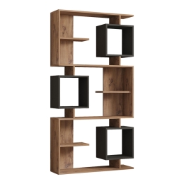 ΒΙΒΛΙΟΘΗΚΗ CUBIX PAKOWORLD ΣΕ SONOMA-ΑΝΘΡΑΚΙ ΑΠΟΧΡΩΣΗ 90X24,6X171,90ΕΚ