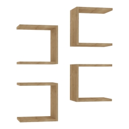 ΡΑΦΙΕΡΑ ΤΟΙΧΟΥ PERARI PAKOWORLD 4ΤΕΜ.ΣΕ OAK  ΑΠΟΧΡΩΣΗ 30X19.6X30ΕΚ